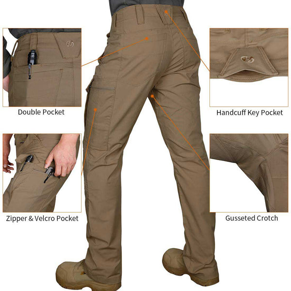 HARDLAND Men's Mechanical Stretch Rip-Stop Work Cargo Pants with Pockets
