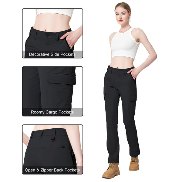 HARDLAND Women's Hiking Quick Dry Cargo Pants with 6 Pockets