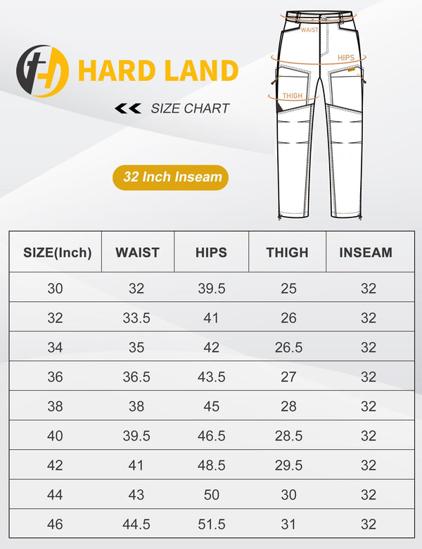 HARD LAND Men's Hiking Quick Dry Lightweight Travel Pants