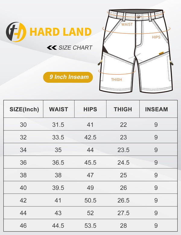 HARD LAND Men's Quick Dry Cargo Hiking Shorts