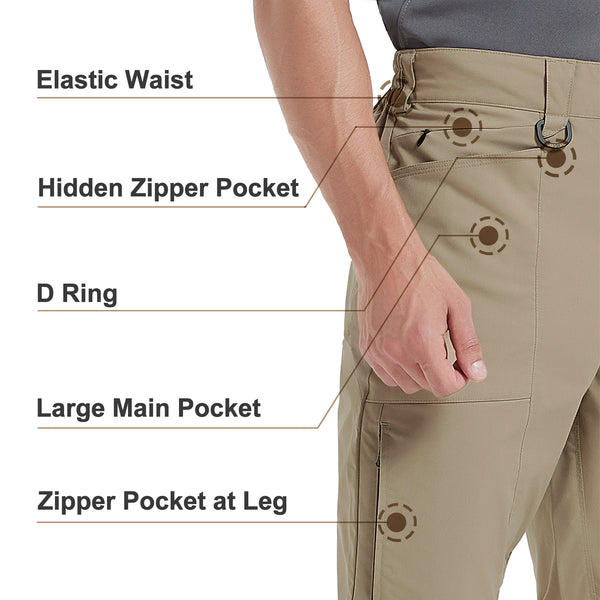 HARDLAND Men's Tactical Pants Water Resistant Ripstop Cargo Work Pants