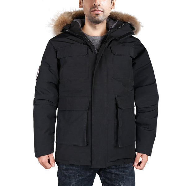 HARDLAND Men's Goose Down Jacket Parka Warm Waterproof Winter Outdoor Hooded - hardlandgear