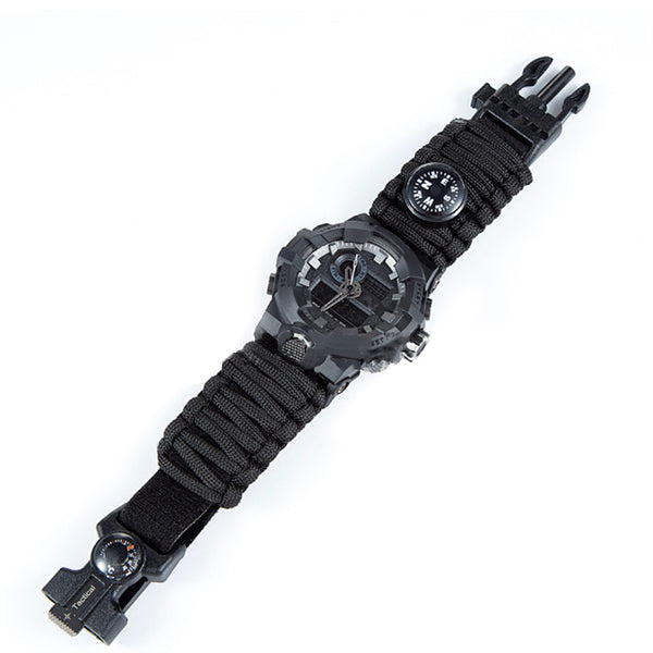 HARDLAND Men's Sports Watches Waterproof Survival Bracelet Watch