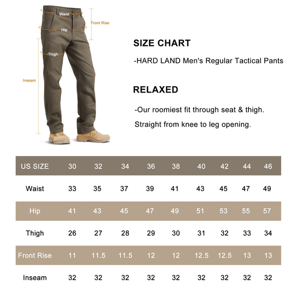 HARDLAND Men's Tactical Pants Ripstop Breathable Cargo Work Pants