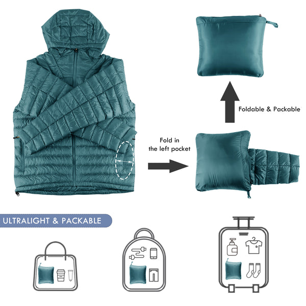 HARDLAND Packable Hooded Down Jacket