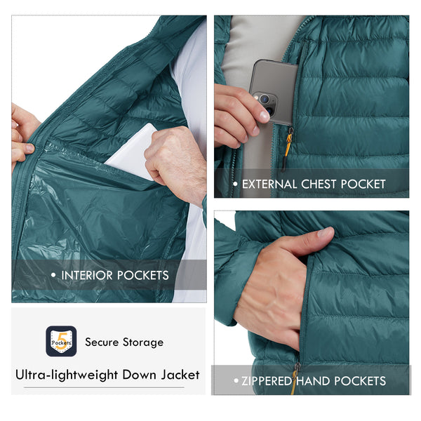 HARDLAND Packable Hooded Down Jacket