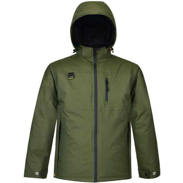 HARD LAND Mens Waterproof Down Parka Jacket Heavy Winter Coat Snowboard Jacket with Removable Hood - hardlandgear