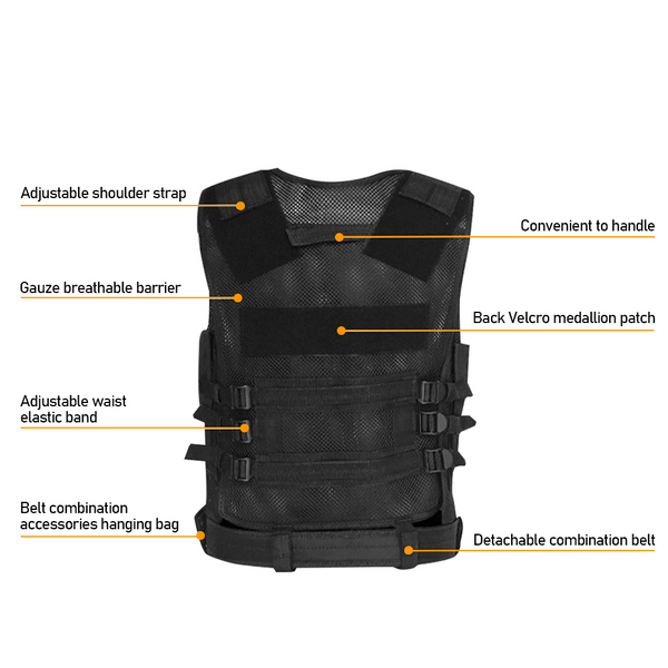 HARDLAND Tactical Vest Adjustable Breathable Combat Training Vest