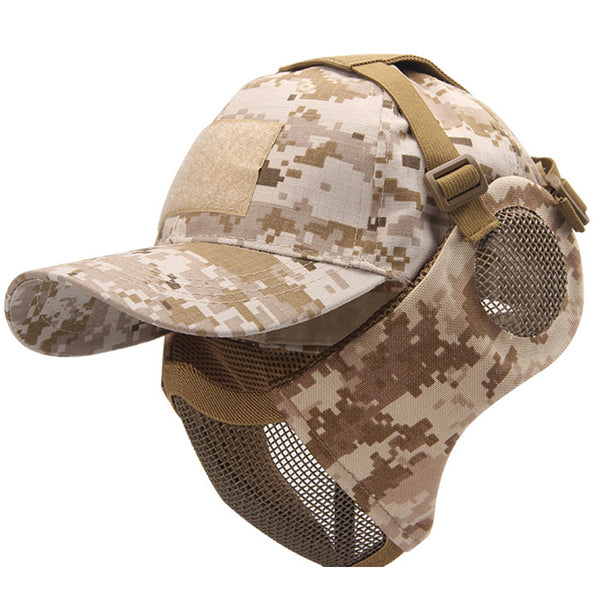 HARDLAND Airsoft Half Face Mask and Hat Set