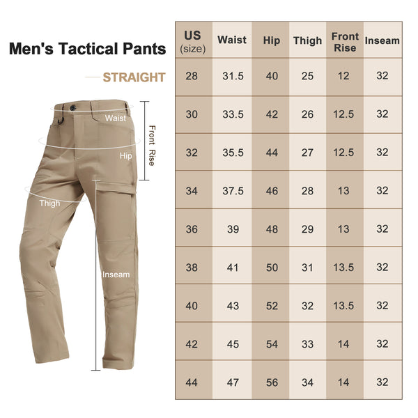 HARDLAND Men's Tactical Pants Water Resistant Ripstop Cargo Work Pants