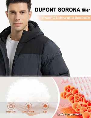 HARD LAND Men's Heavy Winter Waterproof Jacket with Hood
