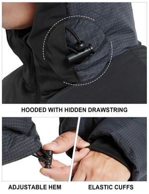 HARD LAND Men's Heavy Winter Waterproof Jacket with Hood