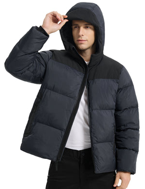 HARD LAND Men's Heavy Winter Waterproof Jacket with Hood