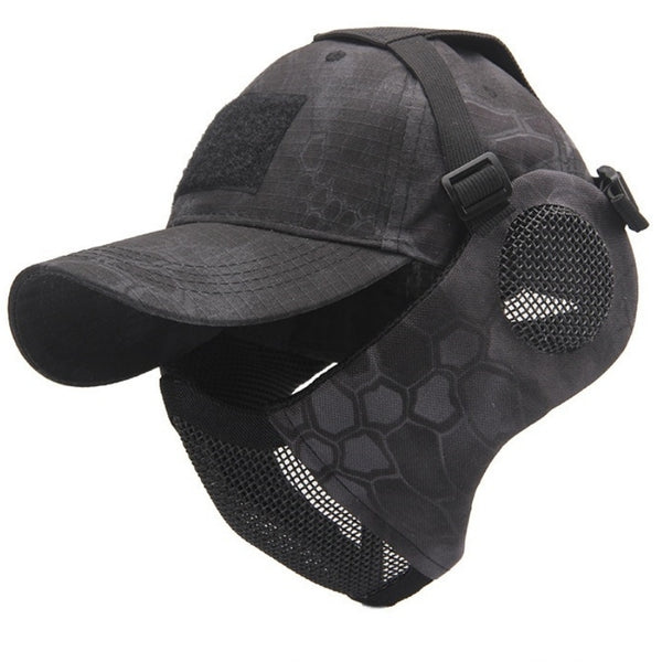 HARDLAND Airsoft Half Face Mask and Hat Set