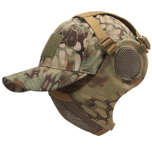HARDLAND Airsoft Half Face Mask and Hat Set