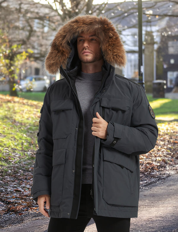 HARDLAND Men's Hooded Down Parka Coat