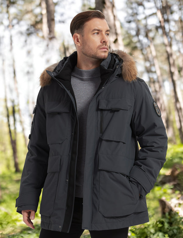 HARDLAND Men's Hooded Down Parka Coat