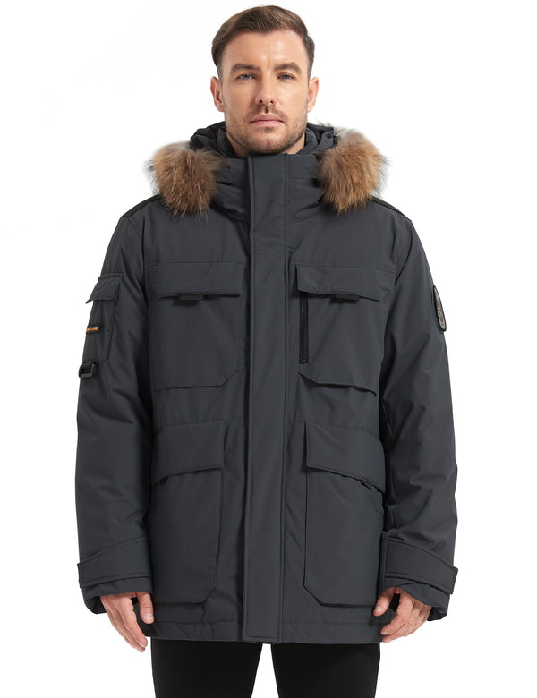 HARDLAND Men's Hooded Down Parka Coat