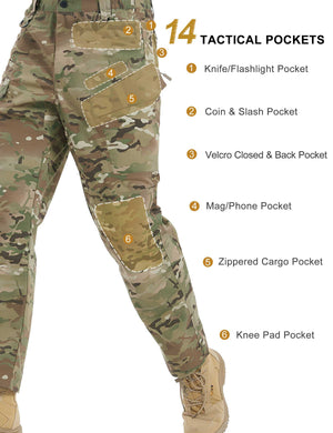 HARD LAND Men's Multicam Tactical Water Repellent Ripstop Pants