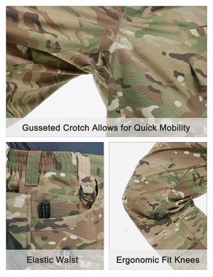 HARD LAND Men's Multicam Tactical Water Repellent Ripstop Pants