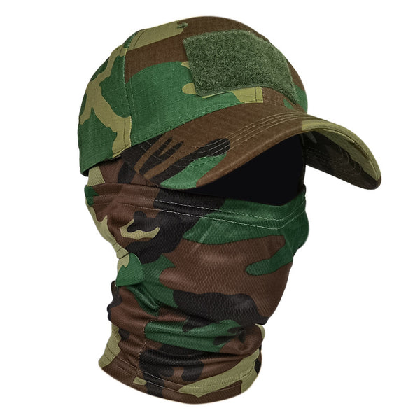 HARD LAND Tactical Cap with Face Cover Military-Style Hat for Outdoor & Airsoft