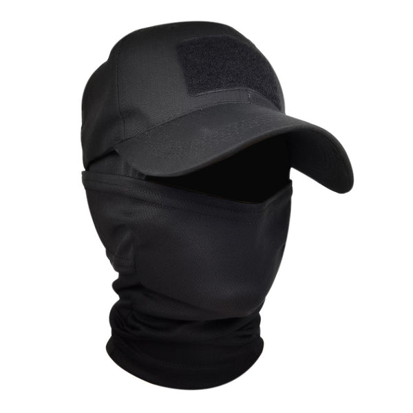 HARD LAND Tactical Cap with Face Cover Military-Style Hat for Outdoor & Airsoft