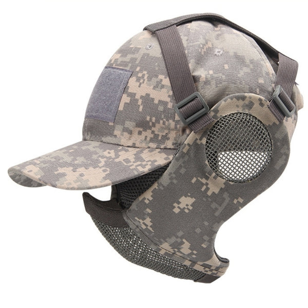 HARDLAND Airsoft Half Face Mask and Hat Set