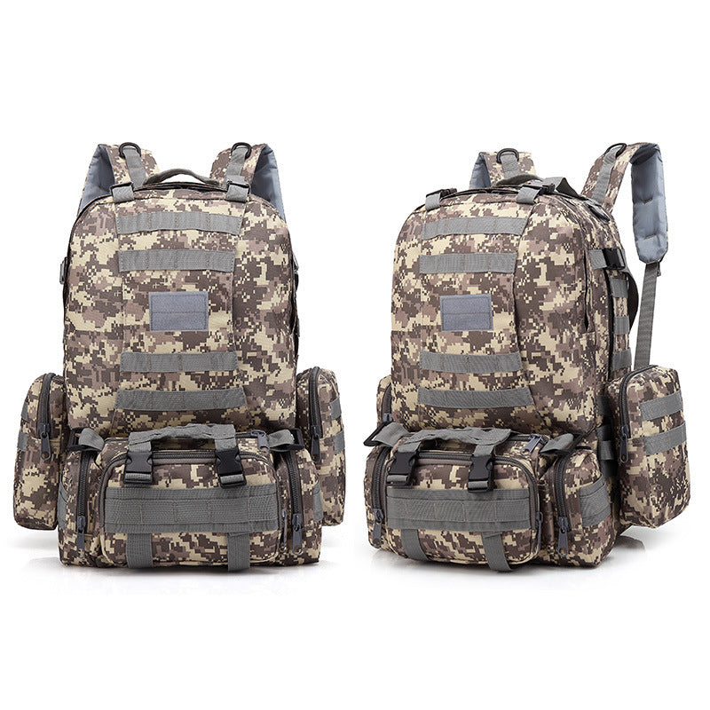 HARDLAND Tactical Backpack 55L with Built-up 3 MOLLE Bags Rucksacks for Travelling, ACU HARDLAND Tactical Backpack 55L with Built-up 3 MOLLE Bags Rucksacks for Travelling, ACU