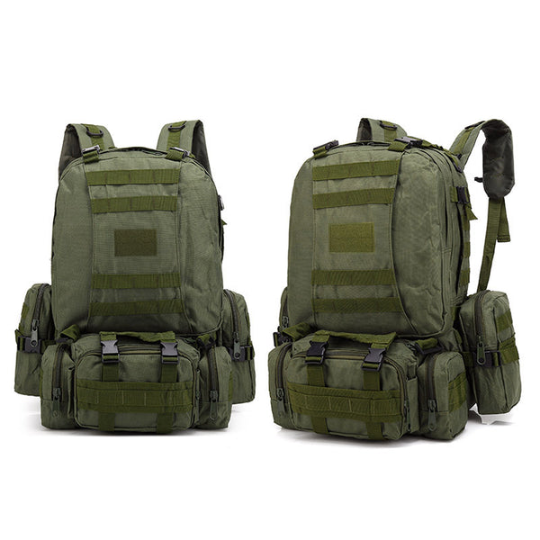 HARDLAND Tactical Backpack 55L with Built-up 3 MOLLE Bags Rucksacks for Travelling