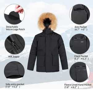 HARDLAND Men's Goose Down Jacket Parka