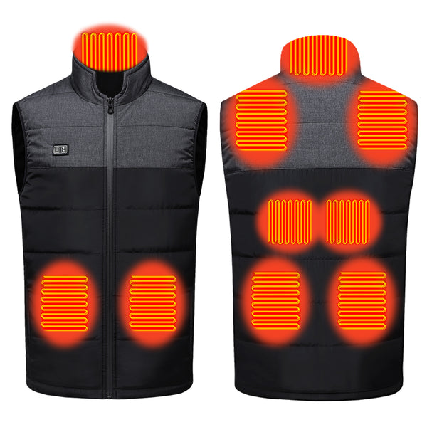 HARDLAND Heated Vest 9 Heating Zones, USB Lightweight Electric Jacket for Men