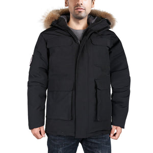 HARDLAND Men's Goose Down Jacket Parka Warm Waterproof Winter Outdoor Hooded - hardlandgear