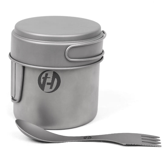 HARDLAND Titanium 1100ml Pot with Pan