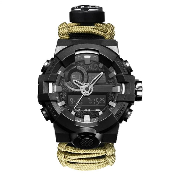 HARDLAND Men's Sports Watches Waterproof Survival Bracelet Watch