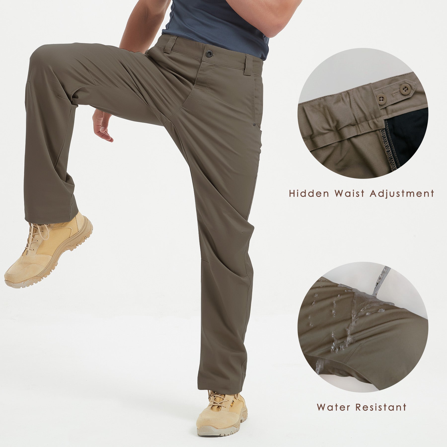 Work Pants Men's Cotton Cargo Pants - Military Style Tactical With 8 Pockets, Relaxed Fit Military Style Trousers - Foto 6