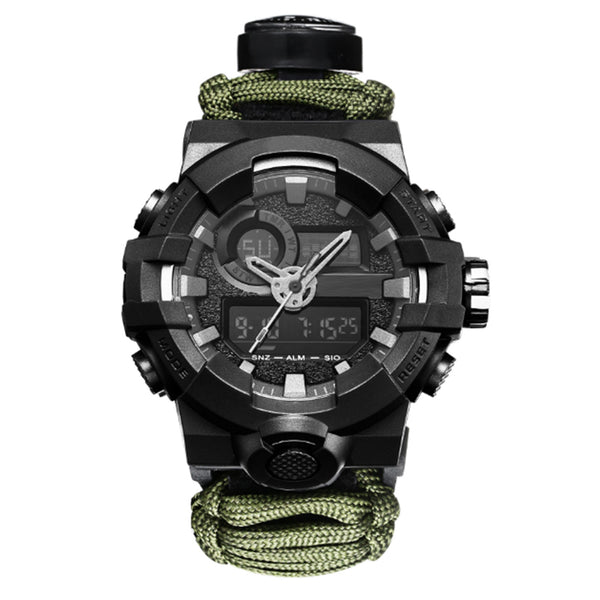HARDLAND Men's Sports Watches Waterproof Survival Bracelet Watch
