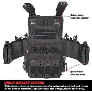 HARDLAND Tactical Molle Plate Carrier Vest Quick Release