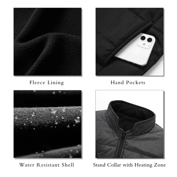 HARDLAND Heated Vest 9 Heating Zones, USB Lightweight Electric Jacket for Men
