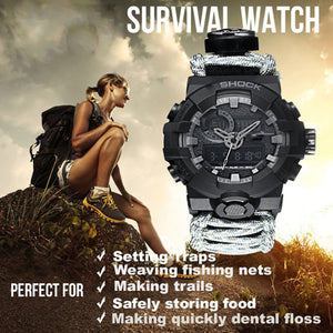 HARDLAND Men's Sports Watches Waterproof Survival Bracelet Watch