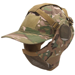 HARDLAND Airsoft Half Face Mask and Hat Set