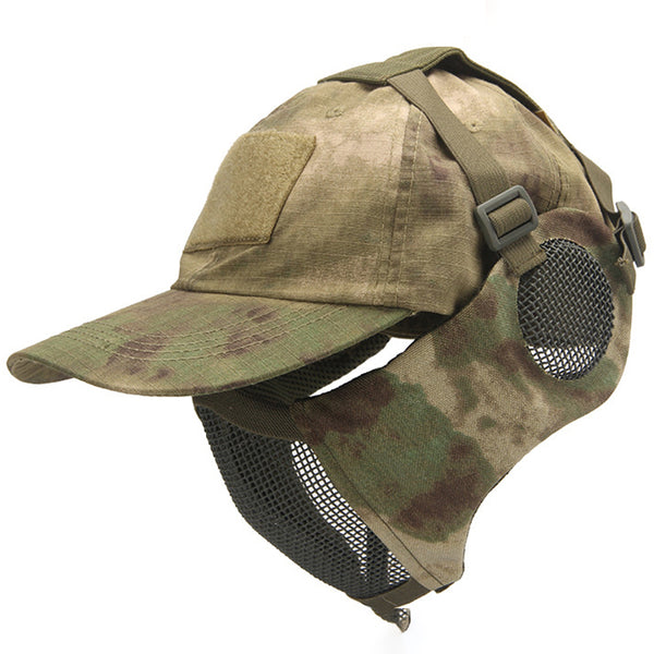 HARDLAND Airsoft Half Face Mask and Hat Set