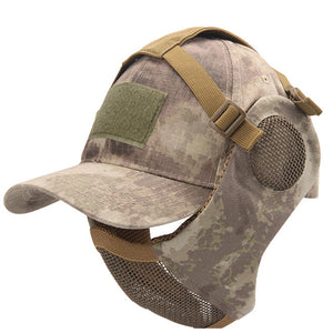 HARDLAND Airsoft Half Face Mask and Hat Set